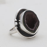 925 Sterling Silver Coconut Druzy Rings