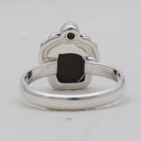 Ammolite & Garnet Silver Rings
