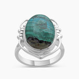 Malachite Chrysocolla Silver Rings