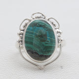 Malachite Chrysocolla Silver Rings