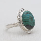 Malachite Chrysocolla Silver Rings