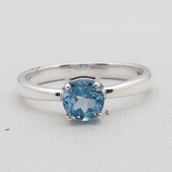 Blue Topaz Silver Rings
