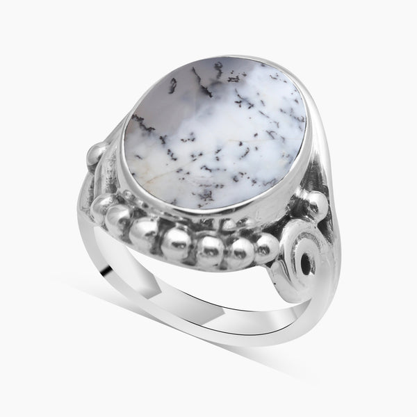 925 Sterling Silver Dendritic Opal Rings