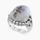 925 Sterling Silver Dendritic Opal Rings