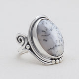 925 Sterling Silver Dendritic Opal Rings
