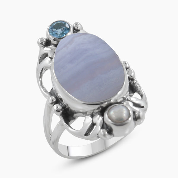 Blue Lace Agate Sterling Silver Rings