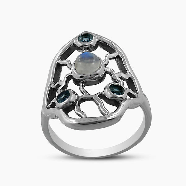 Larimar Silver Rings