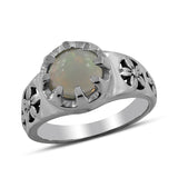 Rainbow Moonstone Silver Rings