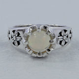 Rainbow Moonstone Silver Rings