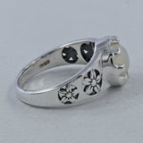 Rainbow Moonstone Silver Rings