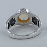 Rainbow Moonstone Silver Rings