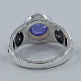 Rainbow Moonstone Silver Rings