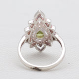 Green Peridot Vintage Style Silver Rings