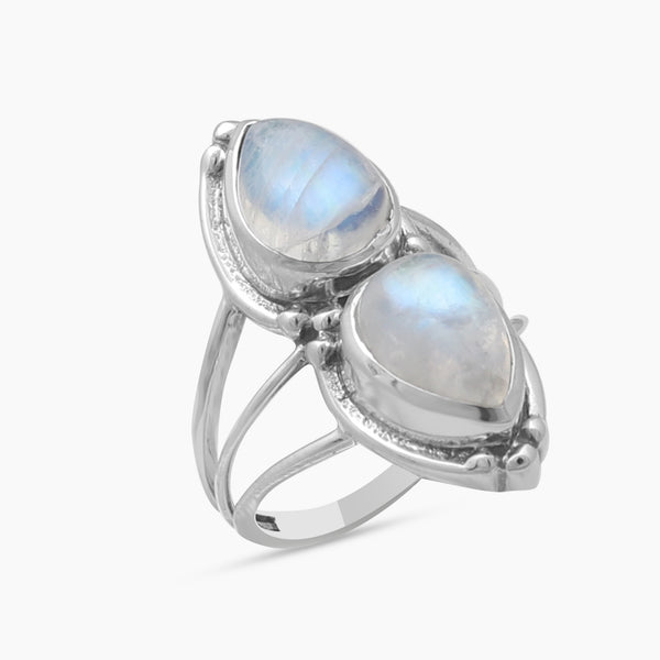 Rainbow Moonstone 925 Sterling Silver Rings