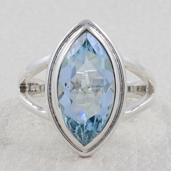 Blue Topaz Silver Rings