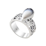 Green Malachite Silver Rings