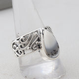 Green Malachite Silver Rings