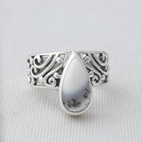 Green Malachite Silver Rings