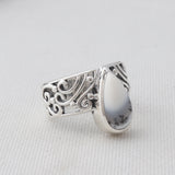 Green Malachite Silver Rings
