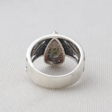 Green Malachite Silver Rings