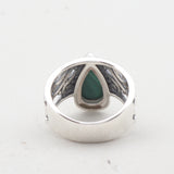 Green Malachite Silver Rings