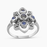 Rainbow Moonstone Silver Rings