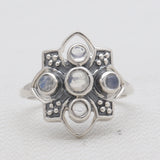 Rainbow Moonstone Silver Rings