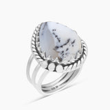 Dendritic Opal Silver Rings