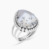 Dendritic Opal Silver Rings