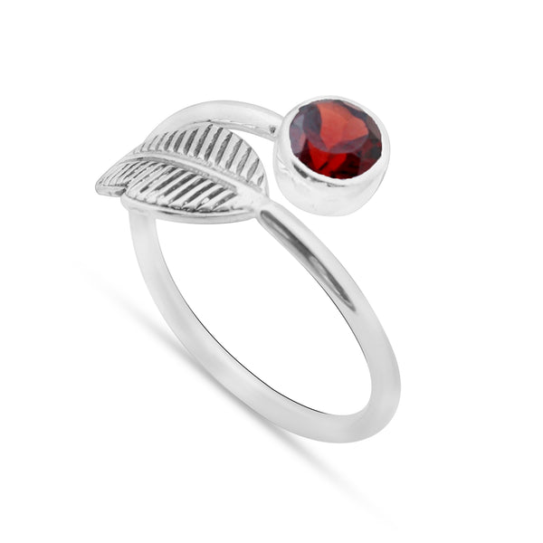 925 Sterling Silver Garnet Ring