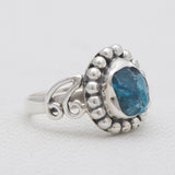 Neon Apatite Silver Designer Rings