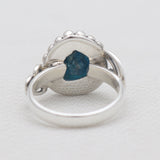 Neon Apatite Silver Designer Rings