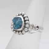 Neon Apatite Silver Designer Rings