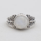 Rainbow Moonstone Silver Rings