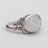 Rainbow Moonstone Silver Rings