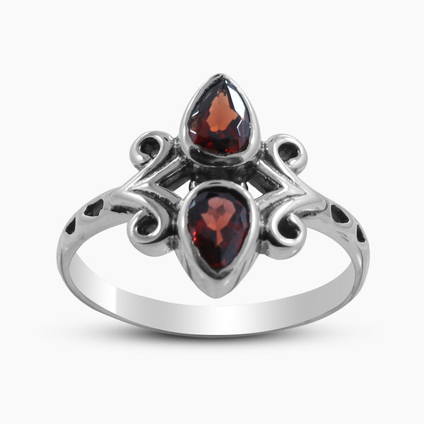 Garnet Silver Rings