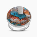Turquoise Spiny Oyster Silver Rings