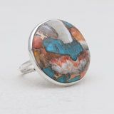 Turquoise Spiny Oyster Silver Rings