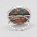 Turquoise Spiny Oyster Silver Rings