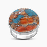 Turquoise Spiny Oyster Silver Rings