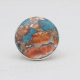 Turquoise Spiny Oyster Silver Rings