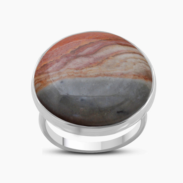 Polychrome Jasper Silver Rings