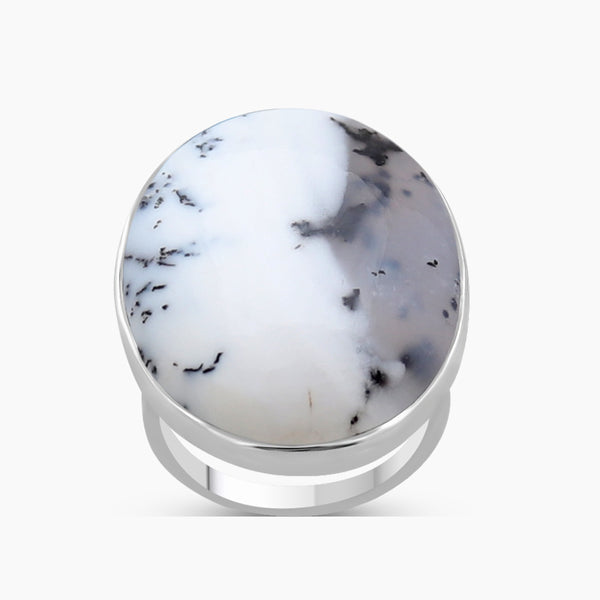 925 Sterling Silver Dendritic Opal Rings