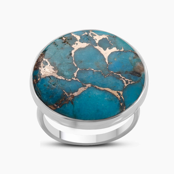 Blue Copper Turquoise Silver Rings