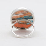 Turquoise Spiny Oyster Silver Rings