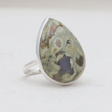 Natural Rainforest Jasper Silver Rings