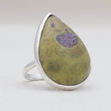 Natural Rainforest Jasper Silver Rings