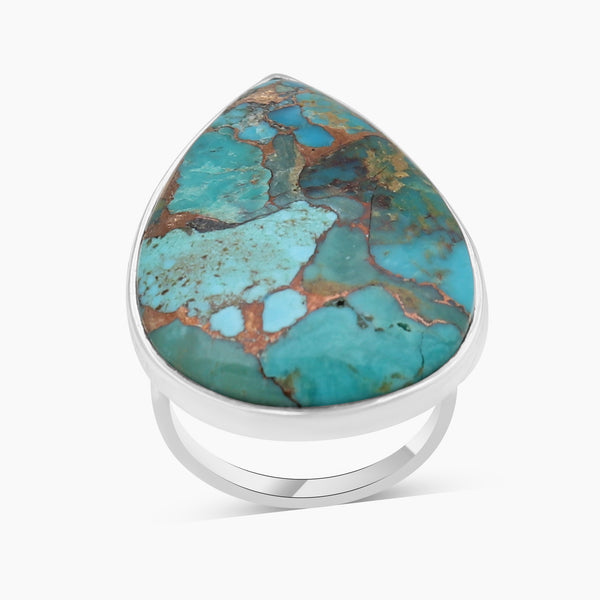 Blue Copper Turquoise Silver Rings