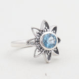 Natural Blue Topaz Silver Ring