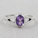 Natural Garnet Sterling Silver Ring